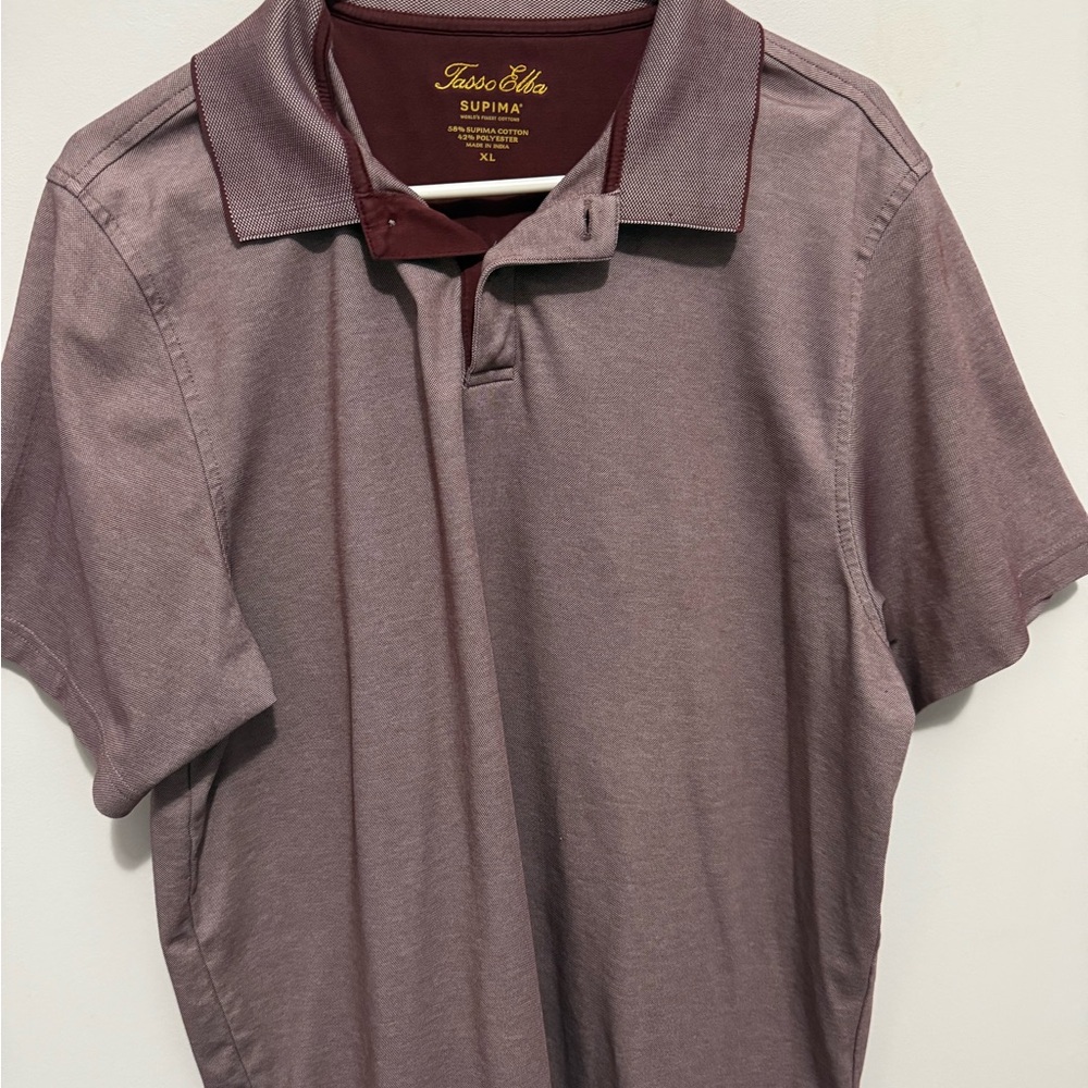 Tasso Elba Purple Polo Shirt Classic Fit
